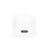 Belkin BoostCharge Compact 20W USB-C PD Fast Charging AC Charger for All iPhone 16 and iPhone 15 Models Samsung Galaxy S25, iPad, AirPods, and More - White